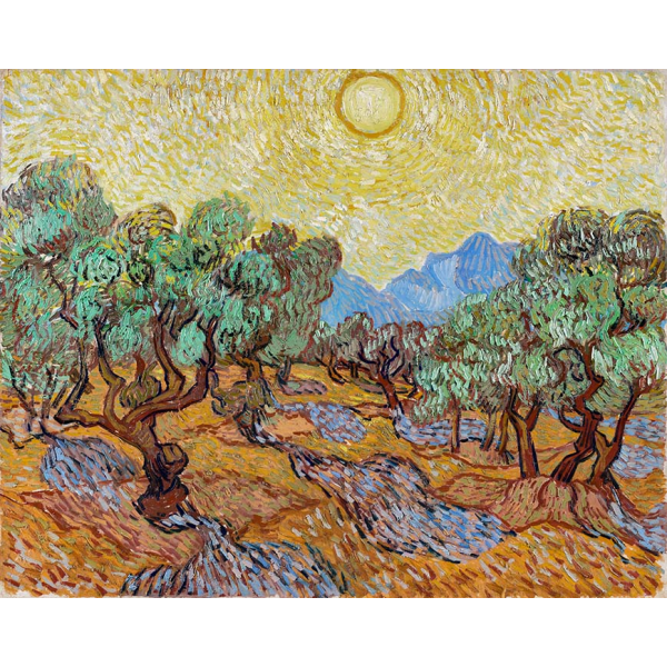 Reprodukcja Słynny pejzaż Vincenta van Gogha Drzewa oliwne