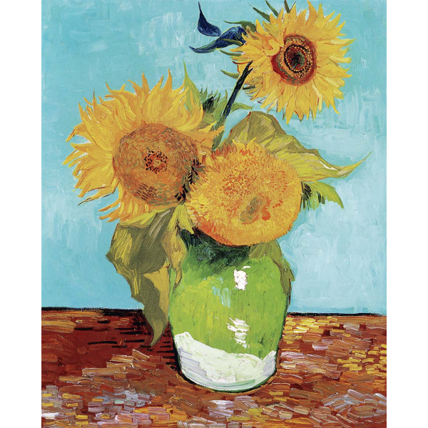 Obraz na płótnie Vincenta van Gogha z trzema słonecznikami