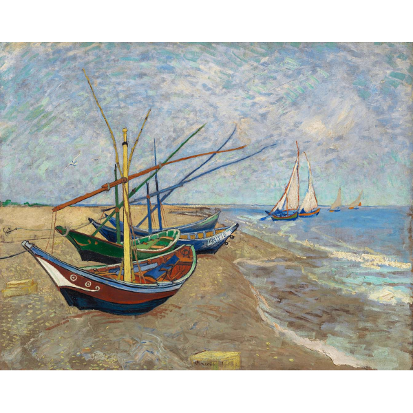 Obraz Vincent van Gogh 's Fishing Boats on the Beach w Saintes-Maries