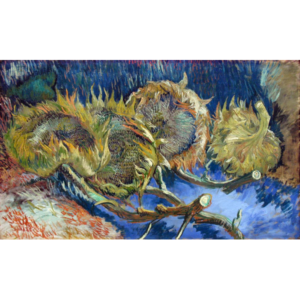 Obraz na płótnie Vincenta van Gogha Cztery zwiędłe słoneczniki