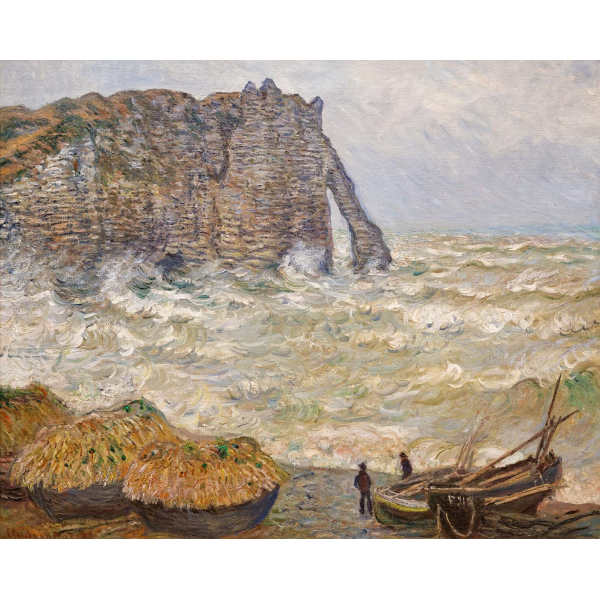 Stormy Sea w Etretat Claude'a Moneta