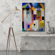 Barwna architektura Paula Klee. Obraz Fine Art.