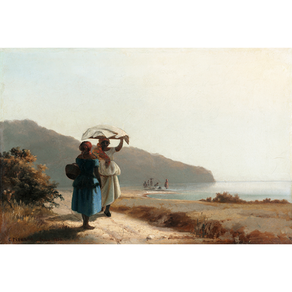 Dwie kobiety rozmawiające nad morzem, St. Thomas Camille Pissarro