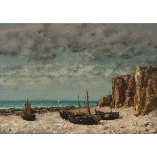 Łodzie na plaży Courbet