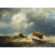Obraz Statki podczas burzy na holenderskim wybrzeżu Andreas Achenbach
