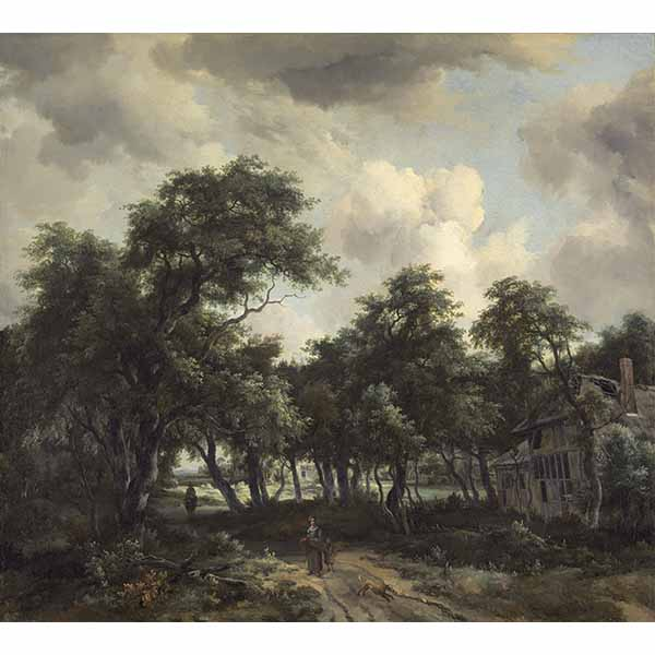 Obraz Domki w lesie Meindert Hobbema