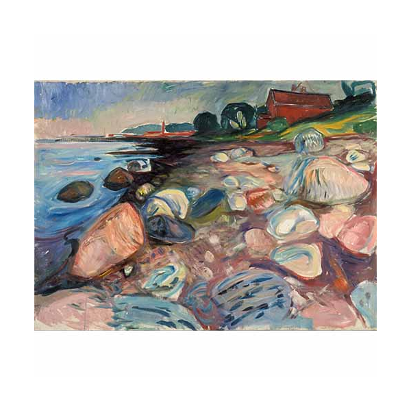 Obraz Plaża z czerwonym domem Edvard Munch