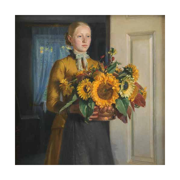 Obraz Dziewczyna ze słonecznikami Michael Ancher