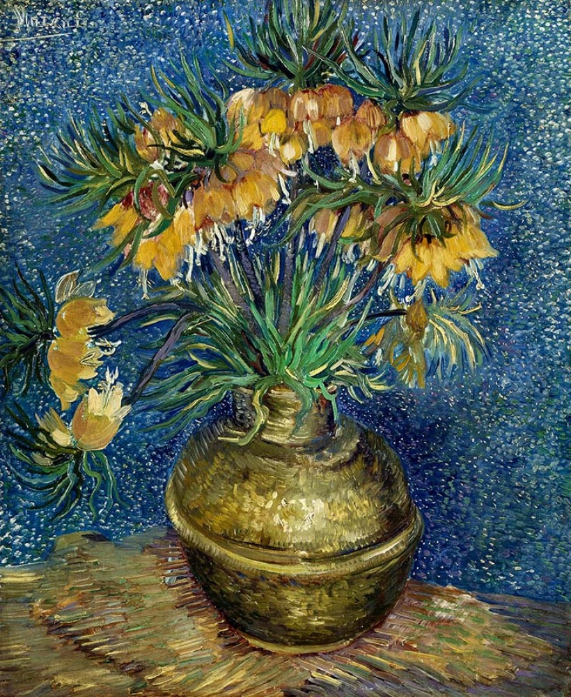 Obraz Cesarskie fritillaries Vincenta van Gogha w miedzianym wazonie 