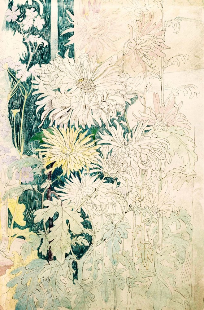 Obraz na płótnie chryzantemy i inne jesienne kwiaty