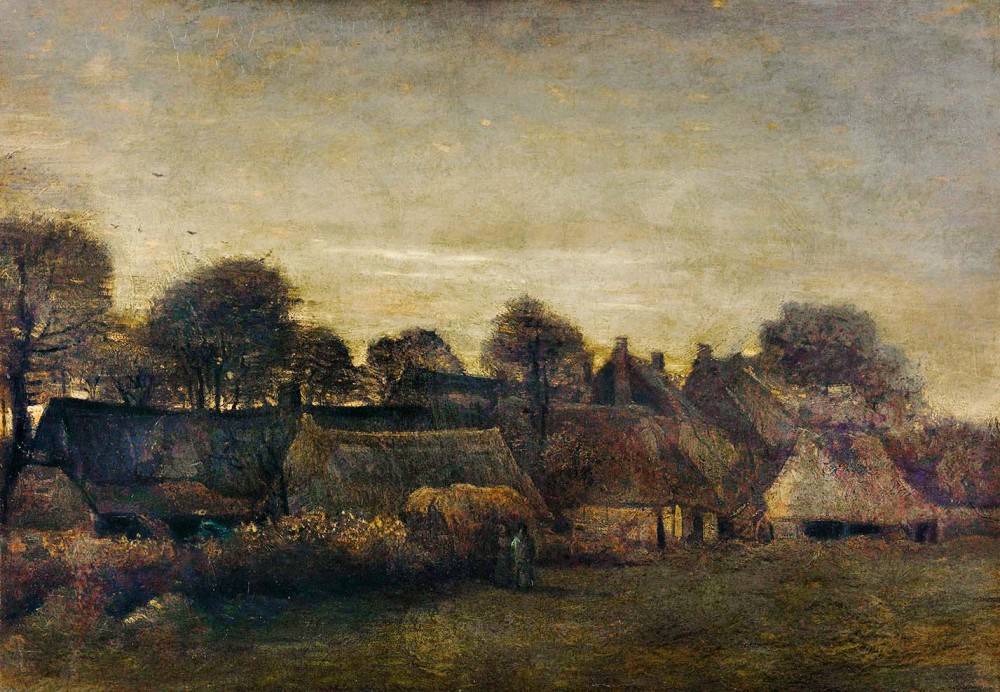 Obraz na płótnie Farming Village at Twilight Vincent Van Gogh