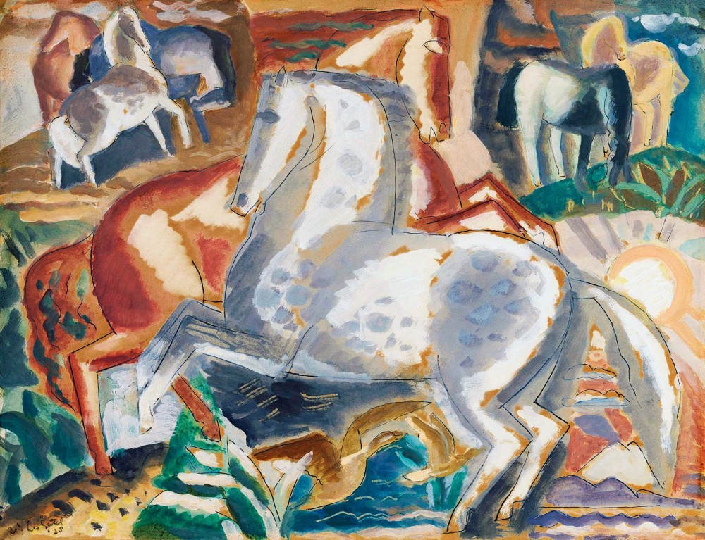 Obraz na płótnie Konie w pejzażu