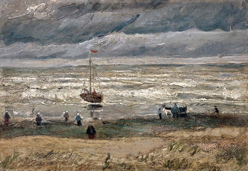 Obraz na płótnie Vincenta van Gogha Plaża w Scheveningen w burzowej pogodzie